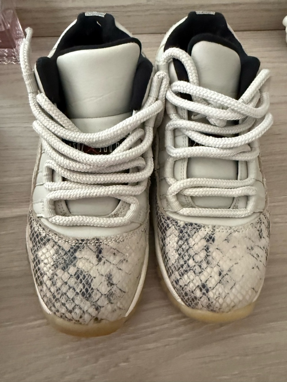 Jordan Kids White and Black Snake-Print High-Top Sneakers